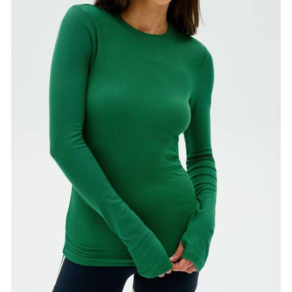 NEW SPLITS59 louise rib long sleeve shirt in arugula - Picture 1 of 3